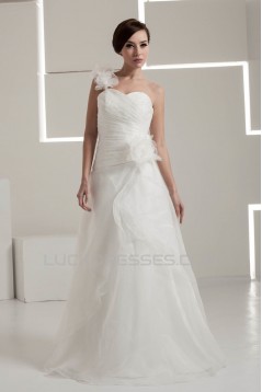 Fantastic One-Shoulder A-Line Sleeveless Wedding Dresses 2030686