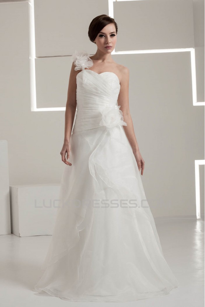 Fantastic One-Shoulder A-Line Sleeveless Wedding Dresses 2030686