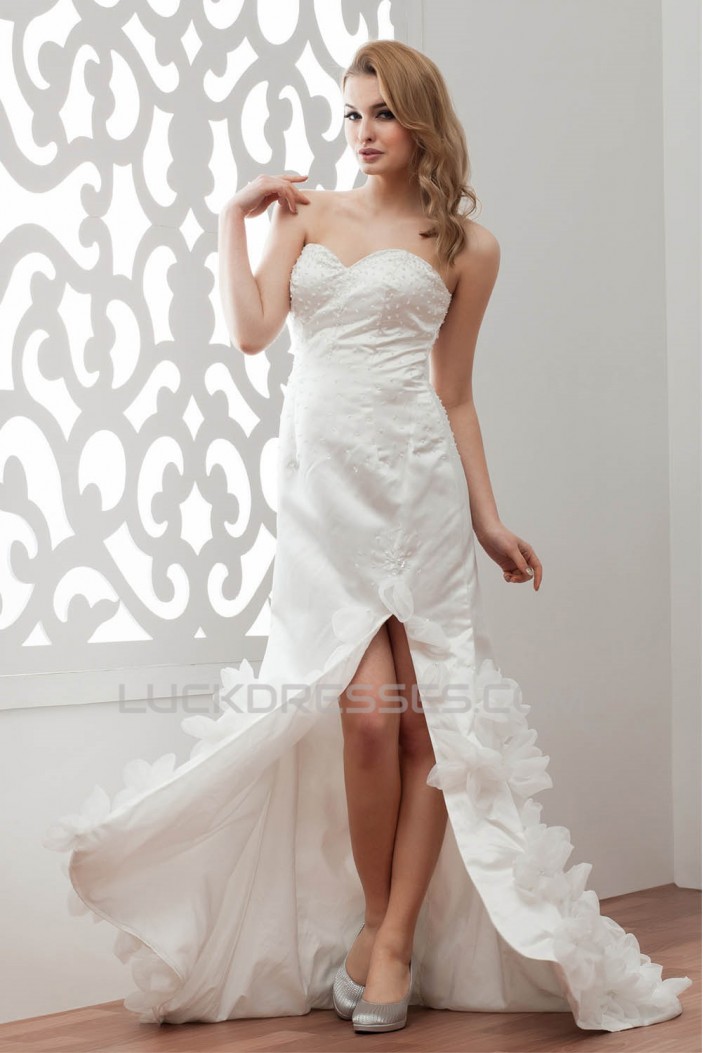 Fantastic Satin Organza A-Line Sleeveless Sweetheart Wedding Dresses 2030689