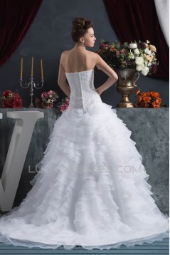 Fantastic Satin Organza Ball Gown Sleeveless Sweetheart Beaded Wedding Dresses 2030690