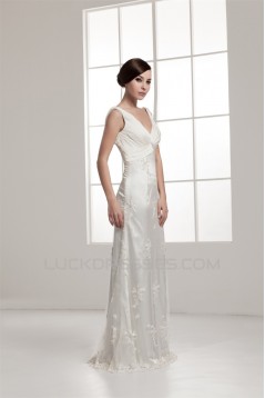 Fantastic Sleeveless Sheath/Column Straps Lace Wedding Dresses 2030692
