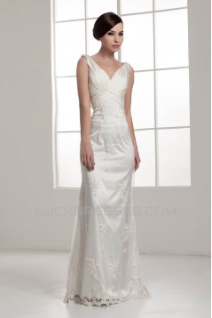 Fantastic Sleeveless Sheath/Column Straps Lace Wedding Dresses 2030692