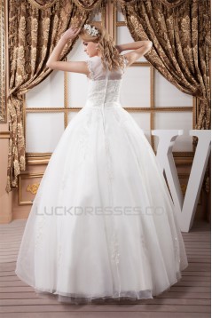 Fashionable Ball Gown Square Satin Organza Lace Wedding Dresses 2030707