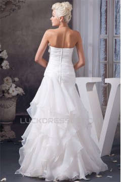 Fashionable Sweetheart Sleeveless Satin A-Line Sweet Wedding Dresses 2030709