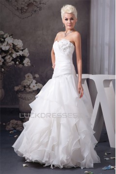 Fashionable Sweetheart Sleeveless Satin A-Line Sweet Wedding Dresses 2030709