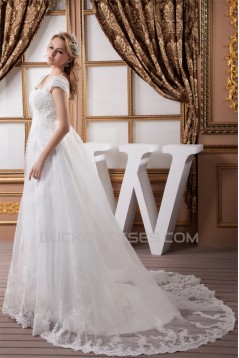 A-Line Empire Lace Straps Wedding Dresses Maternity Wedding Dresses 2030715