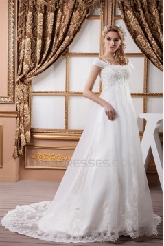 A-Line Empire Lace Straps Wedding Dresses Maternity Wedding Dresses 2030715