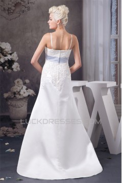 A-Line Spaghetti Straps Sleeveless Lace Wedding Dresses 2030718
