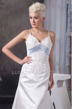 A-Line Spaghetti Straps Sleeveless Lace Wedding Dresses 2030718