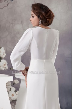 Sheath/Column Long Sleeve Sweep Train Best Wedding Dresses 2030726