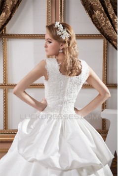 Great Square Ball Gown Satin Taffeta Lace Wedding Dresses 2030732