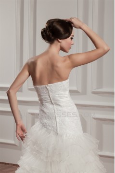 A-Line Satin Taffeta Lace Sleeveless Sweet Wedding Dresses 2030747
