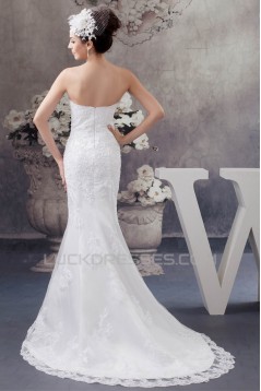 Trumpet/Mermaid Soft Lace Strapless Wedding Dresses with A Half Sleeve Lace Jacket 2030750