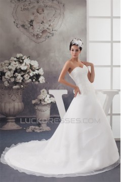 Latest Design Sleeveless Sweetheart A-Line Lace Wedding Dresses 2030763