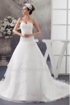 Latest Design Sleeveless Sweetheart A-Line Lace Wedding Dresses 2030763