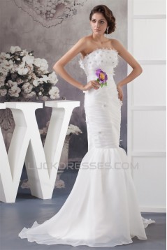 Mermaid/Trumpet Strapless Court Train Most Beautiful Wedding Dresses 2030768
