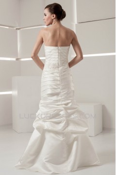 Mermaid/Trumpet Sweetheart Satin Taffeta Floor-Length Wedding Dresses 2030776