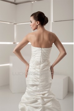 Mermaid/Trumpet Sweetheart Satin Taffeta Floor-Length Wedding Dresses 2030776