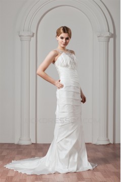 New Arrival A-Line Taffeta V-Neck Beaded Wedding Dresses 2030777