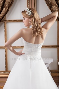 New Design Halter Satin Lace A-Line Sleeveless Wedding Dresses 2030790