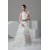 New Design Halter Satin Organza A-Line Sleeveless Beaded Wedding Dresses 2030791