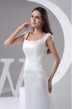 New Design Satin Square Mermaid/Trumpet Lace Wedding Dresses 2030794