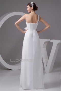 Empire One-Shoulder Sleeveless Chiffon Floor-Length Wedding Dresses Maternity Wedding Dresses 2030816
