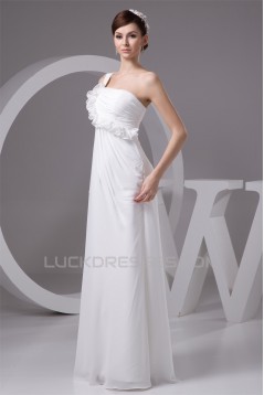 Empire One-Shoulder Sleeveless Chiffon Floor-Length Wedding Dresses Maternity Wedding Dresses 2030816