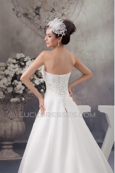 A-Line Sleeveless Strapless Wedding Dresses 2030832