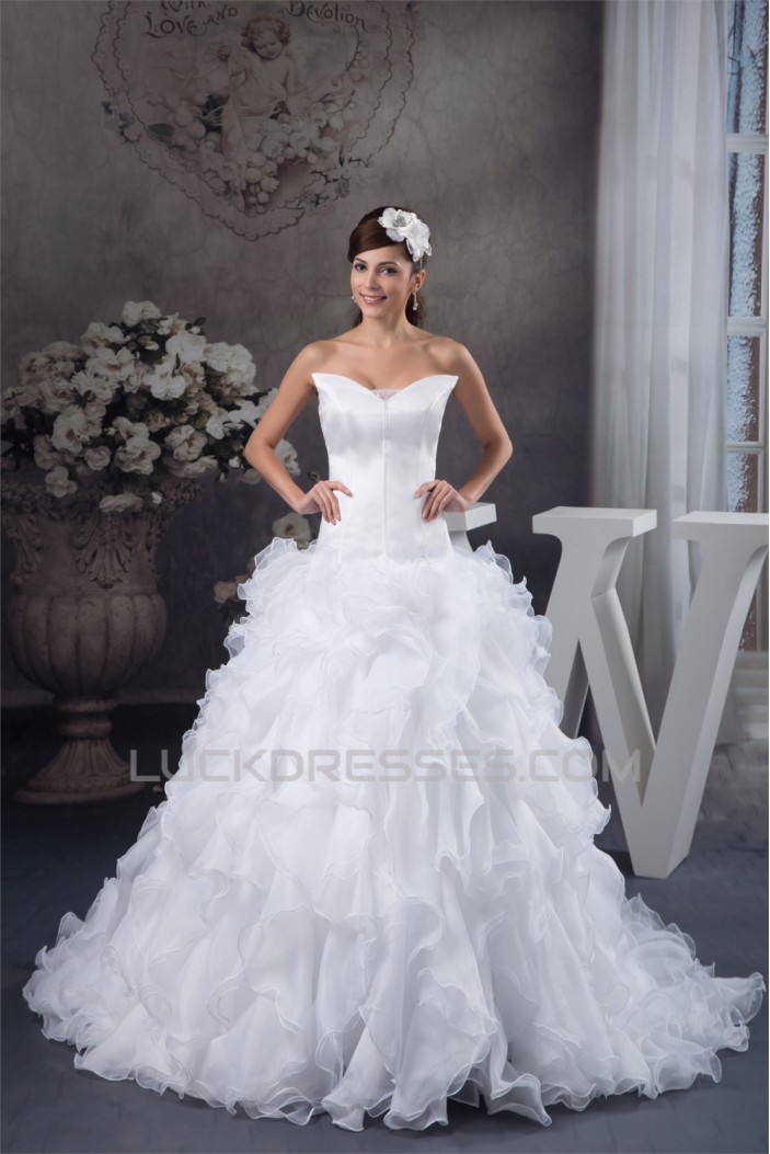 A-Line Sleeveless Strapless Most Beautiful Wedding Dresses 2030833