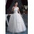 Ball Gown Satin Fine Netting Beading Floor-Length Beaded Wedding Dresses 2030837