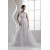 A-Line Satin Fine Netting Beaded Lace Sleeveless Straps Wedding Dresses 2030841