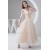 A-Line Satin Lace 3/4 Length Sleeve V-Neck Lace Reception Wedding Dresses 2030848