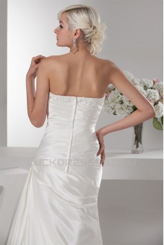 Sheath/Column Satin Lace Fine Netting Soft Wedding Dresses 2030850