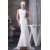 Satin Lace Portrait Mermaid/Trumpet Sleeveless Wedding Dresses 2030852
