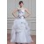 Satin Organza Ball Gown Sleeveless One-Shoulder Wedding Dresses 2030861