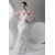 Satin Organza Scoop Sleeveless Mermaid/Trumpet Beaded Wedding Dresses 2030865