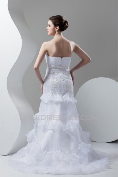Satin Organza Soft Sweetheart Mermaid/Trumpet Beading Wedding Dresses 2030867