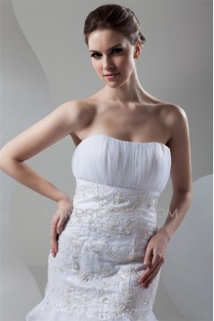 Satin Organza Soft Sweetheart Mermaid/Trumpet Beading Wedding Dresses 2030867