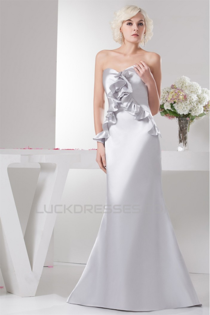 Trumpet/Mermaid Sweetheart Pleats Sweep Train Wedding Dresses 2030874