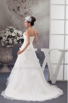 Satin Sleeveless Sweetheart A-Line Lace Wedding Dresses 2030875