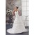 Satin Sleeveless Sweetheart A-Line Lace Wedding Dresses 2030875