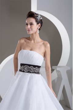 Satin Strapless Sleeveless A-Line Most Beaded Wedding Dresses 2030880