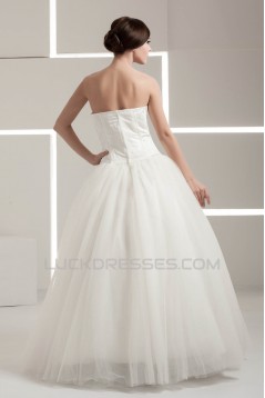 Satin Taffeta A-Line Strapless Sleeveless Wedding Dresses 2030883