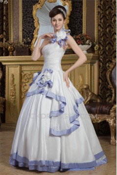 Ball Gown Satin Taffeta One-Shoulder Sleeveless Wedding Dresses 2030887