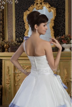 Ball Gown Satin Taffeta One-Shoulder Sleeveless Wedding Dresses 2030887