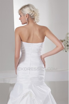 Satin Taffeta Sleeveless A-Line Soft Wedding Dresses 2030889