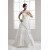 A-Line One-Shoulder Sleeveless Satin Taffeta Lace Wedding Dresses 2030906