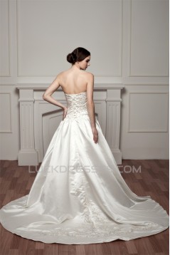 Sleeveless A-Line Sweetheart Satin New Arrival Wedding Dresses 2030914