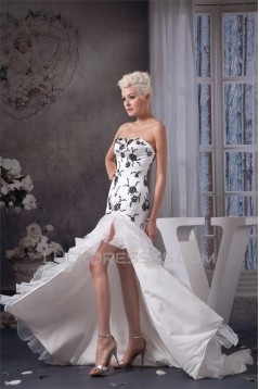Sleeveless A-Line Sweetheart Satin Ruffles Wedding Dresses 2030915